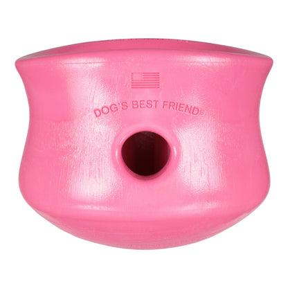 Pink dog toy with 'Dog's Best Friend' branding on a white background
