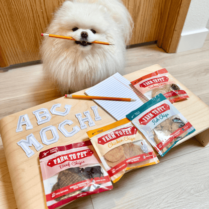 Farm To Pet Snack Pack Sampler – All Natural Dog Treats Snack Pack Dog Treat Sampler white dog