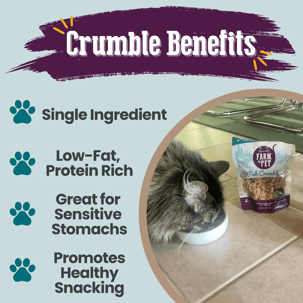 All-Natural Fish Crumbles Cat Treats – Farm To Pet | Whisker House - Whisker House