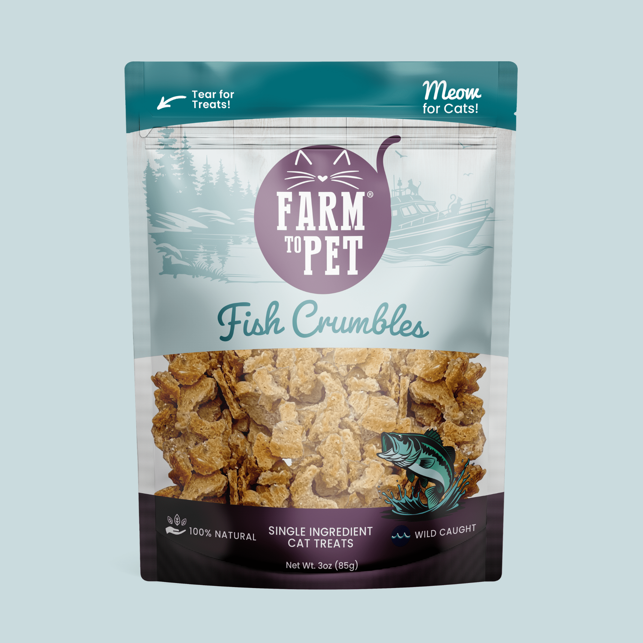 All-Natural Fish Crumbles Cat Treats – Farm To Pet | Whisker House - Whisker House