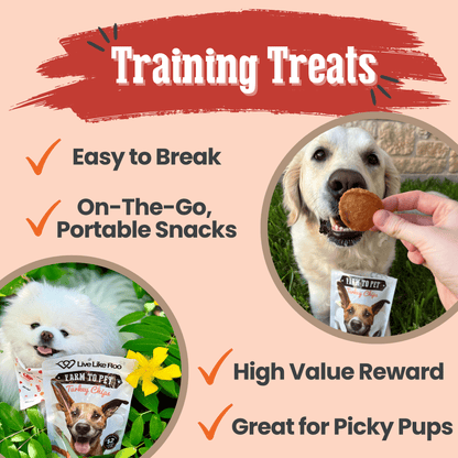 Farm To Pet Live Like Roo Turkey Chips for Dogs – Healthy Single Ingredient Treats | Whisker House - Whisker House