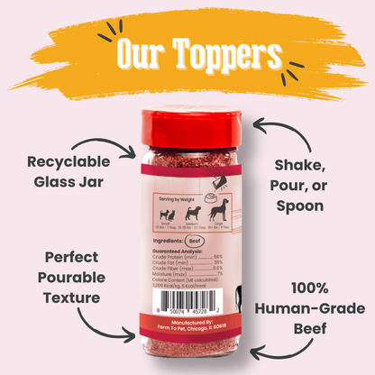 Farm To Pet Beef Treat Topper – Beef Treat Toppers Premium Dog Topper Back