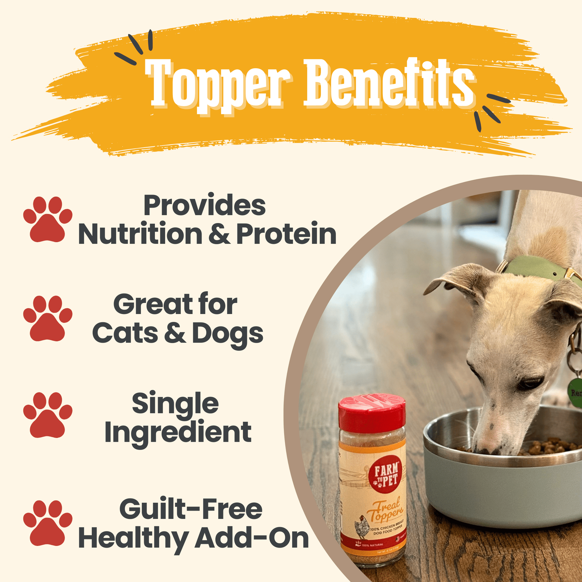 Farm To Pet Chicken Treat Topper – Chicken Dog Food Enhancer Chicken Toppers Benefits