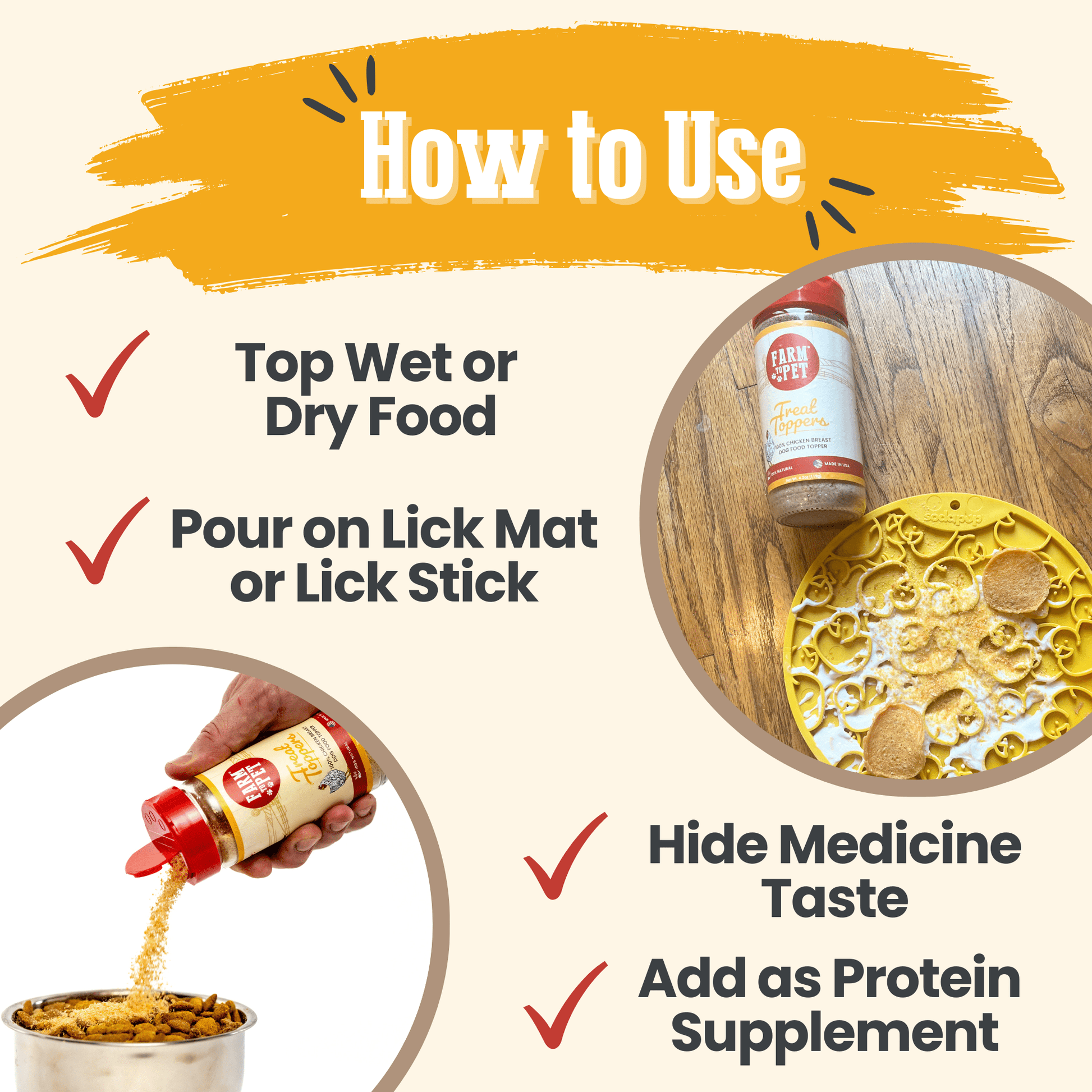 Farm To Pet Chicken Treat Topper – Chicken Dog Food Enhancer Chicken Toppers How to Use