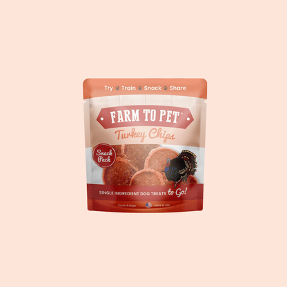 Turkey Chips Snack Packs – Digestible Dog Treats Turkey Chips Snack Pack Front