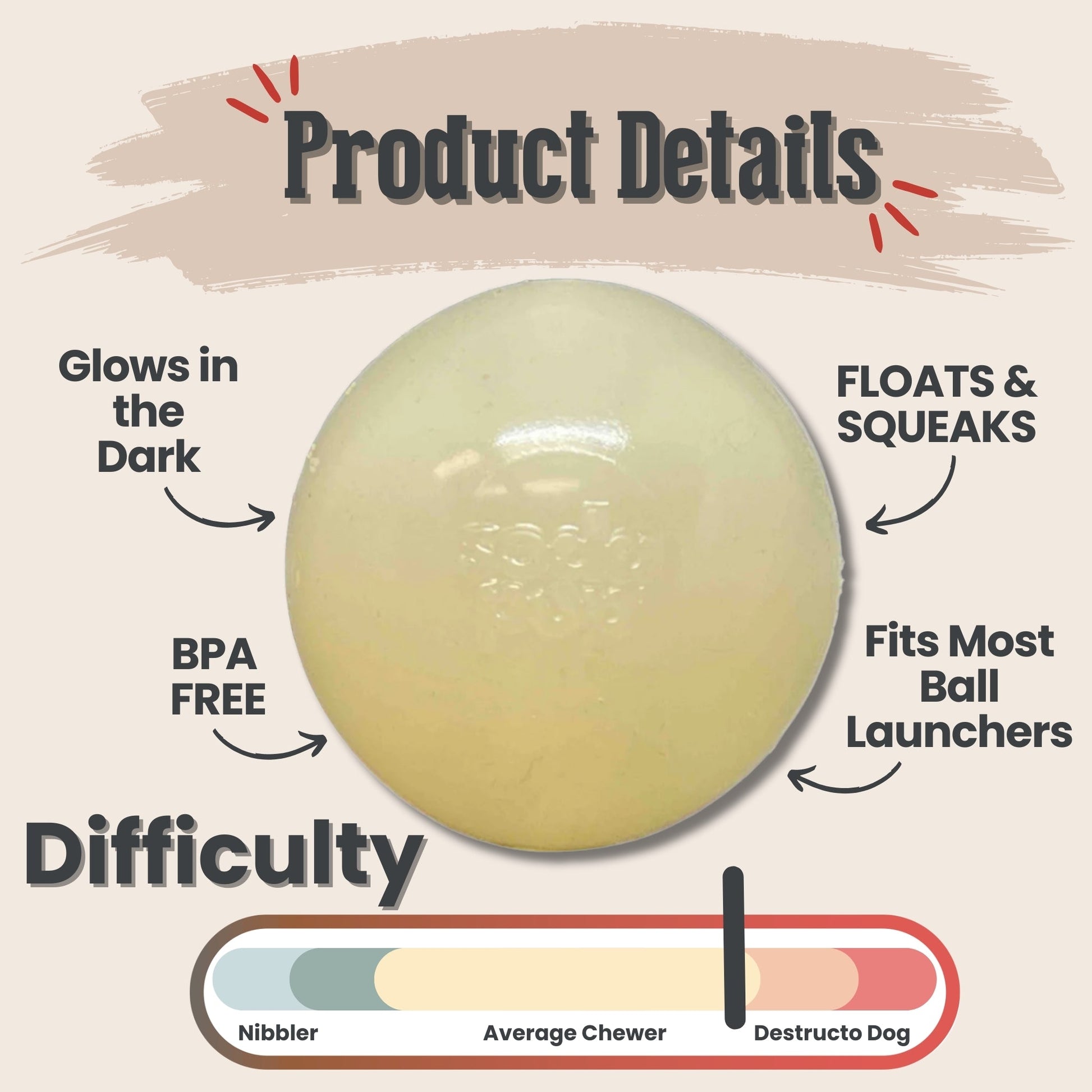 SodaPup Dog Fetch Balls – Dog Fetch Balls Glow in the Dark Ball Product Details