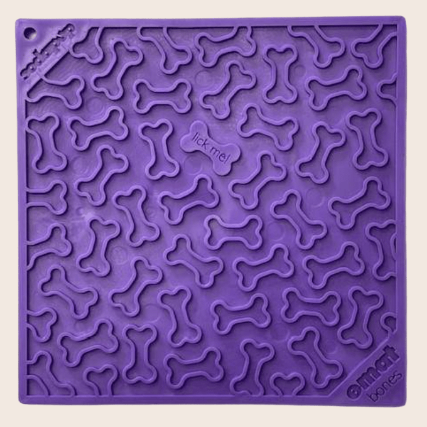 SodaPup Dog Lick Mats – Dog Lick Mats Large Purple Dog Bone Closeup