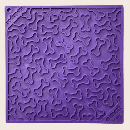 SodaPup Dog Lick Mats – Dog Lick Mats Large Purple Dog Bone Closeup