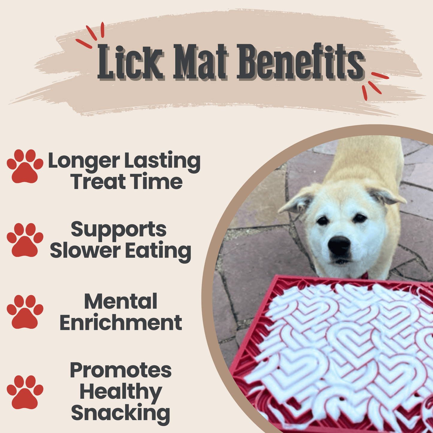 SodaPup Dog Lick Mats – Dog Lick Mats Large Red Hearts Benefits
