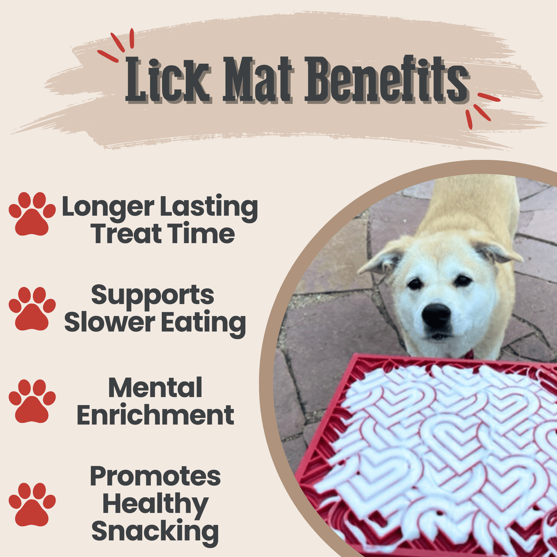 SodaPup Dog Lick Mats – Dog Lick Mats Large Red Hearts Benefits