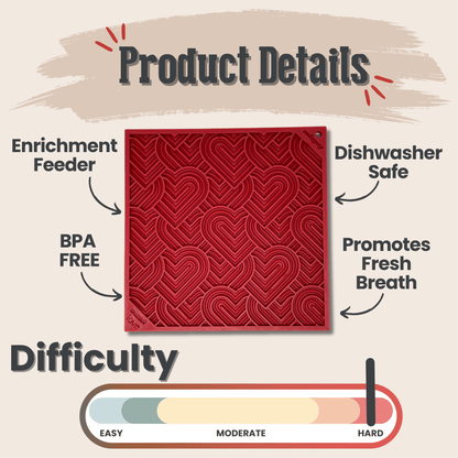 SodaPup Dog Lick Mats – Dog Lick Mats Large Red Hearts product details