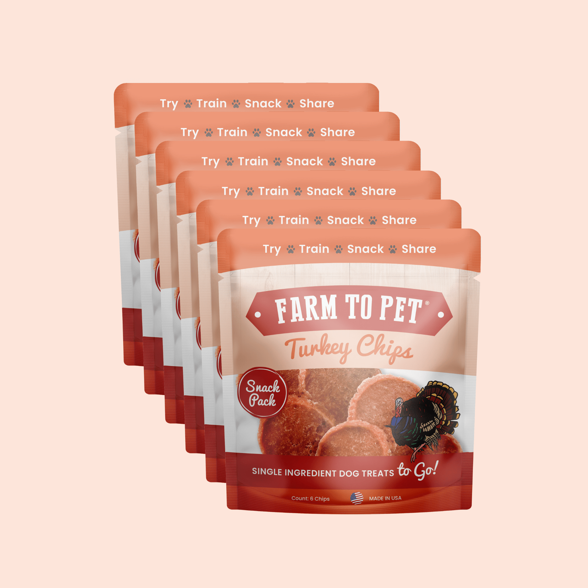 Turkey Chips Snack Packs – Dog Snack Packs Turkey Chips Snack Pack Six Pack