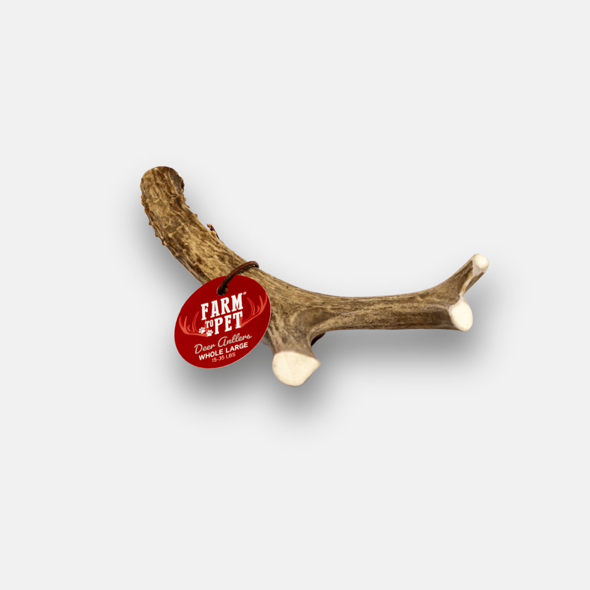 Antler with a red tag labeled 'Farm to Feet' on a white background