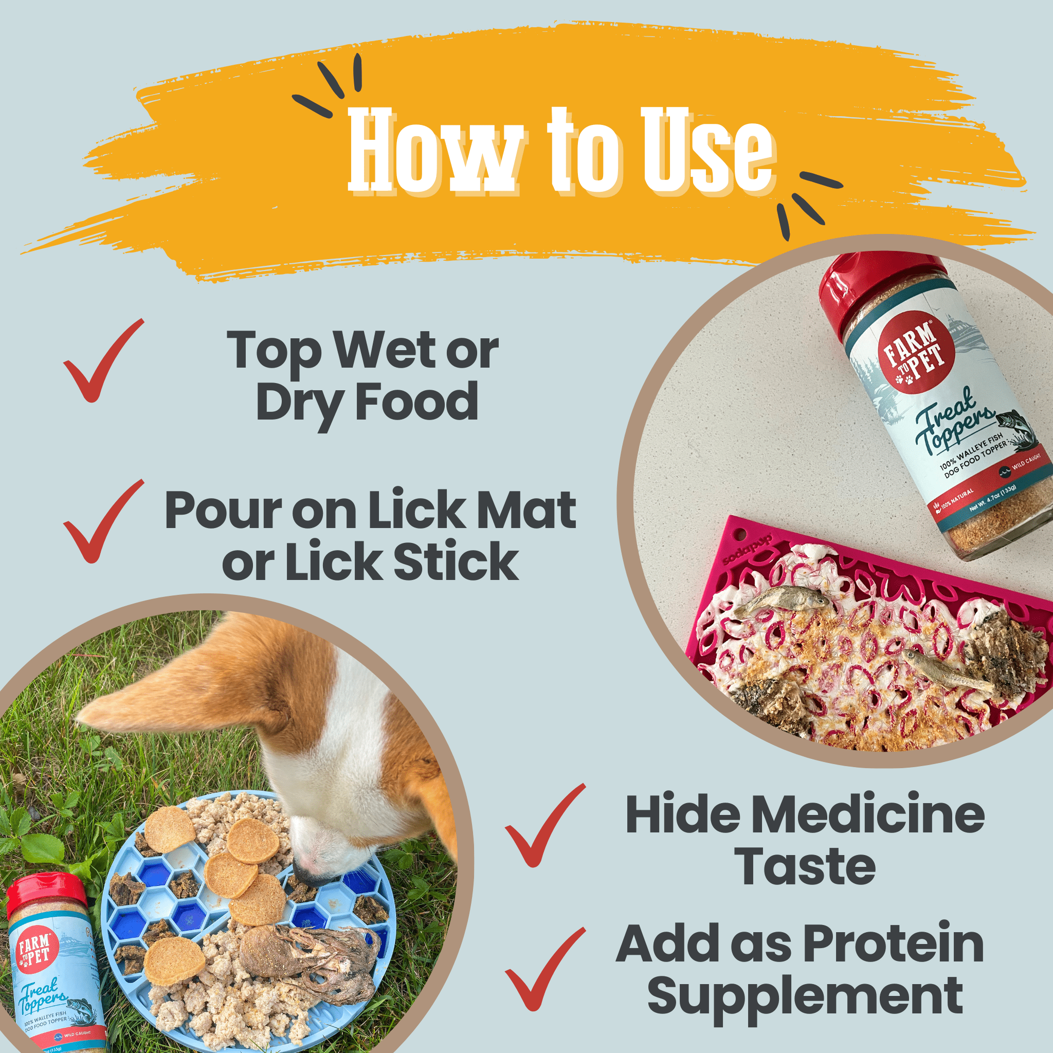 Farm To Pet Fish Dog Food Topper | Low-Fat, High-Protein Meal Topper - Whisker House