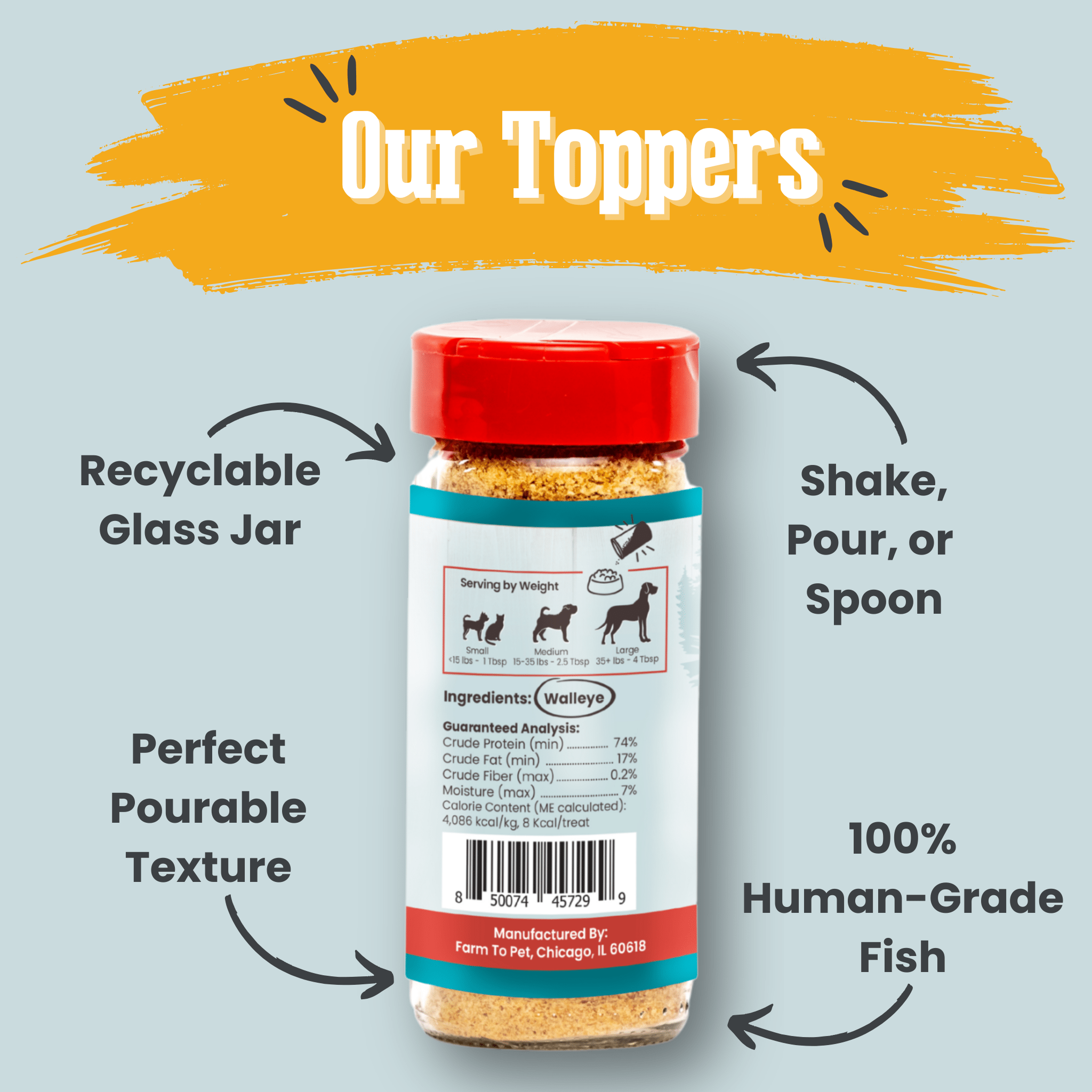 Farm To Pet Fish Dog Food Topper | Low-Fat, High-Protein Meal Topper - Whisker House
