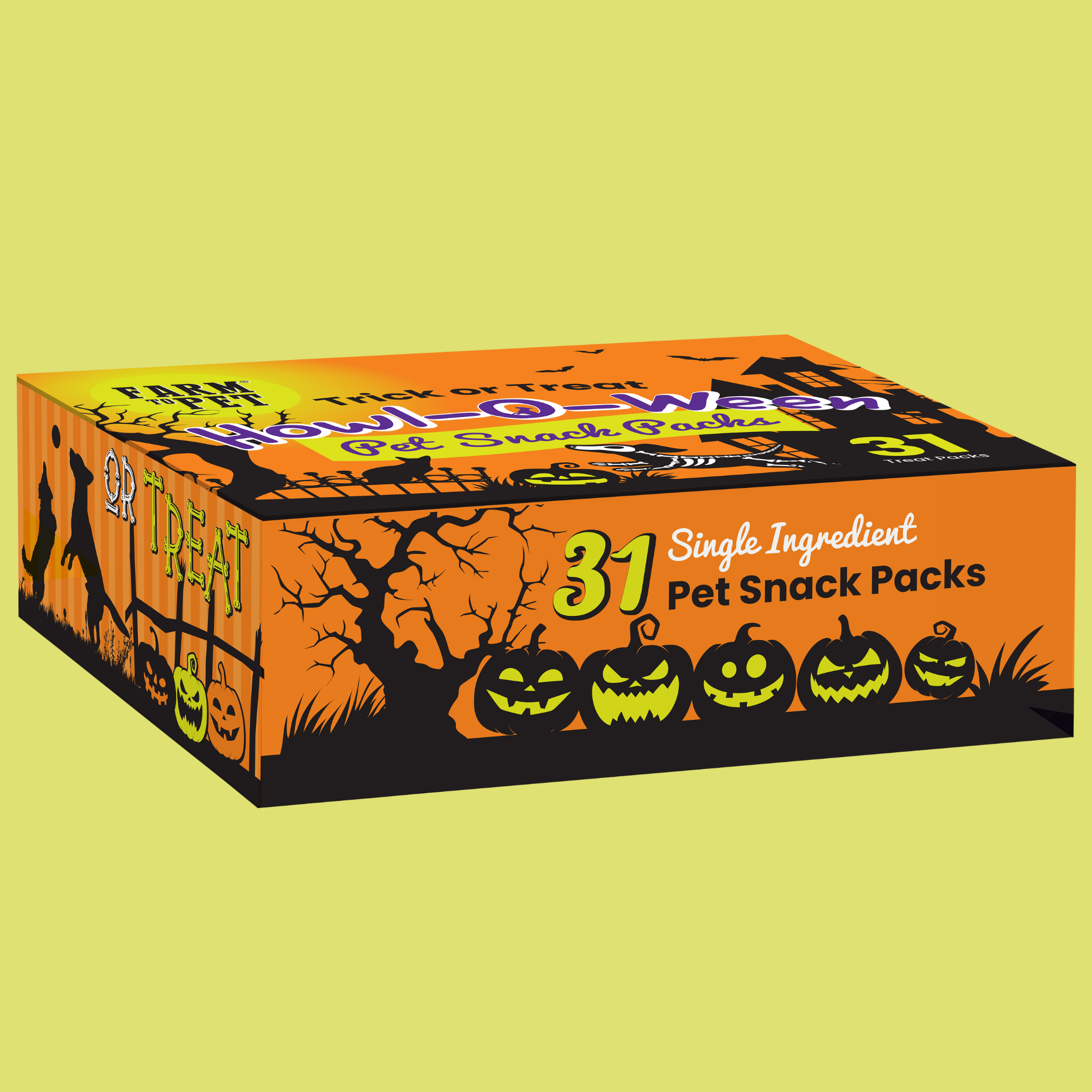 Farm To Pet Halloween Dog Treat Box – 31 Snack Packs - Whisker House