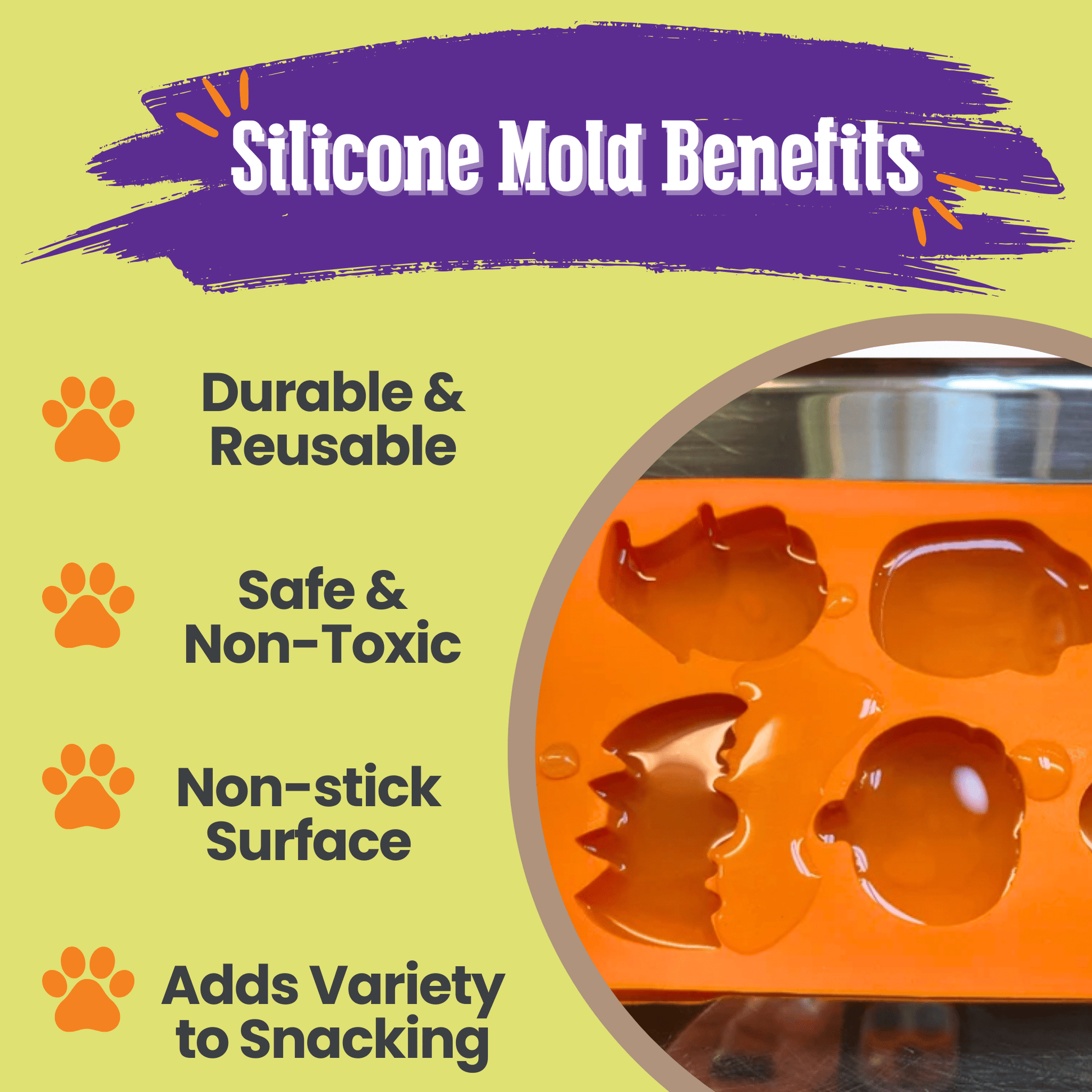 SodaPup Silicone Dog Treat Molds – Halloween Pet Treat Mold Silicone Orange Halloween Benefits