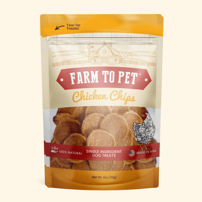 Farm To Pet Chicken Chips – Healthy Dog Treats Chicken Chips 4oz Front