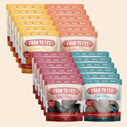 Farm To Pet Snack Pack Sampler – Heart Healthy Dog Treats Snack Pack Dog Treat Sampler 24 pack
