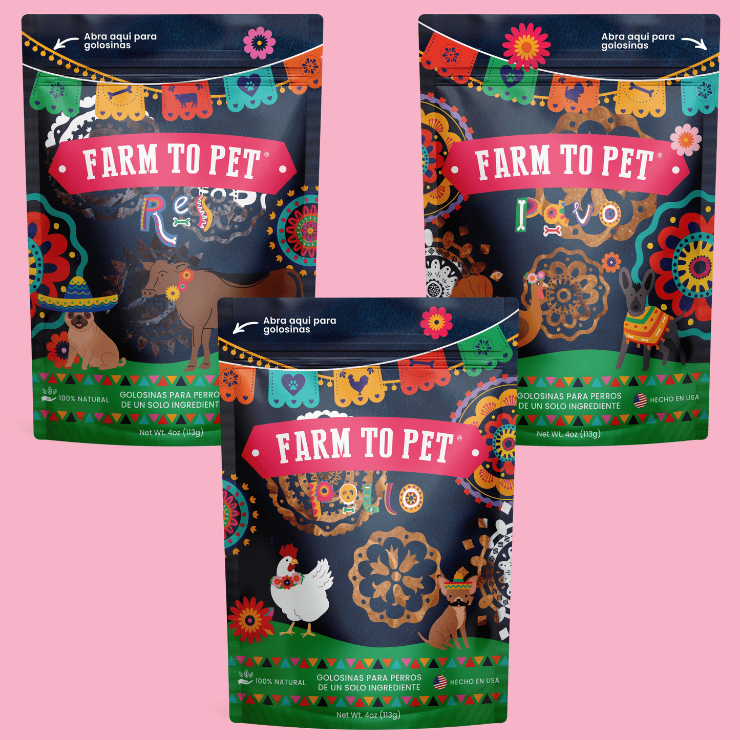 Premios Para Perros Fiesta Pack – Hormone Free Beef Chicken and Turkey Dog Treats Premios Para Perros Fiesta Pack Dog Variety