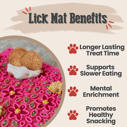 SodaPup Dog Lick Mats – Large Square Dog Lick Mats Pink Flower Power Benefits