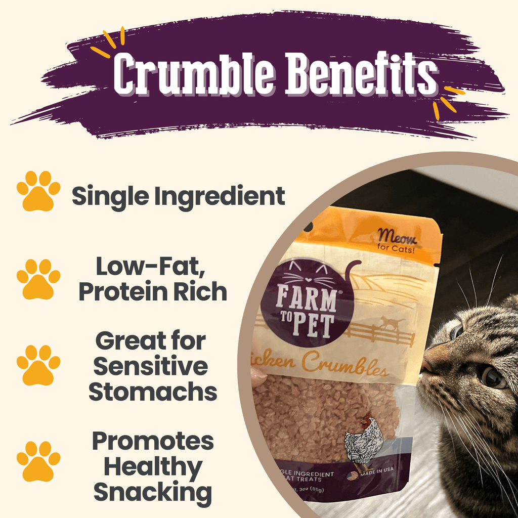 Farm To Pet Chicken Crumbles Cat Treats | Grain-Free Treats - Whisker House