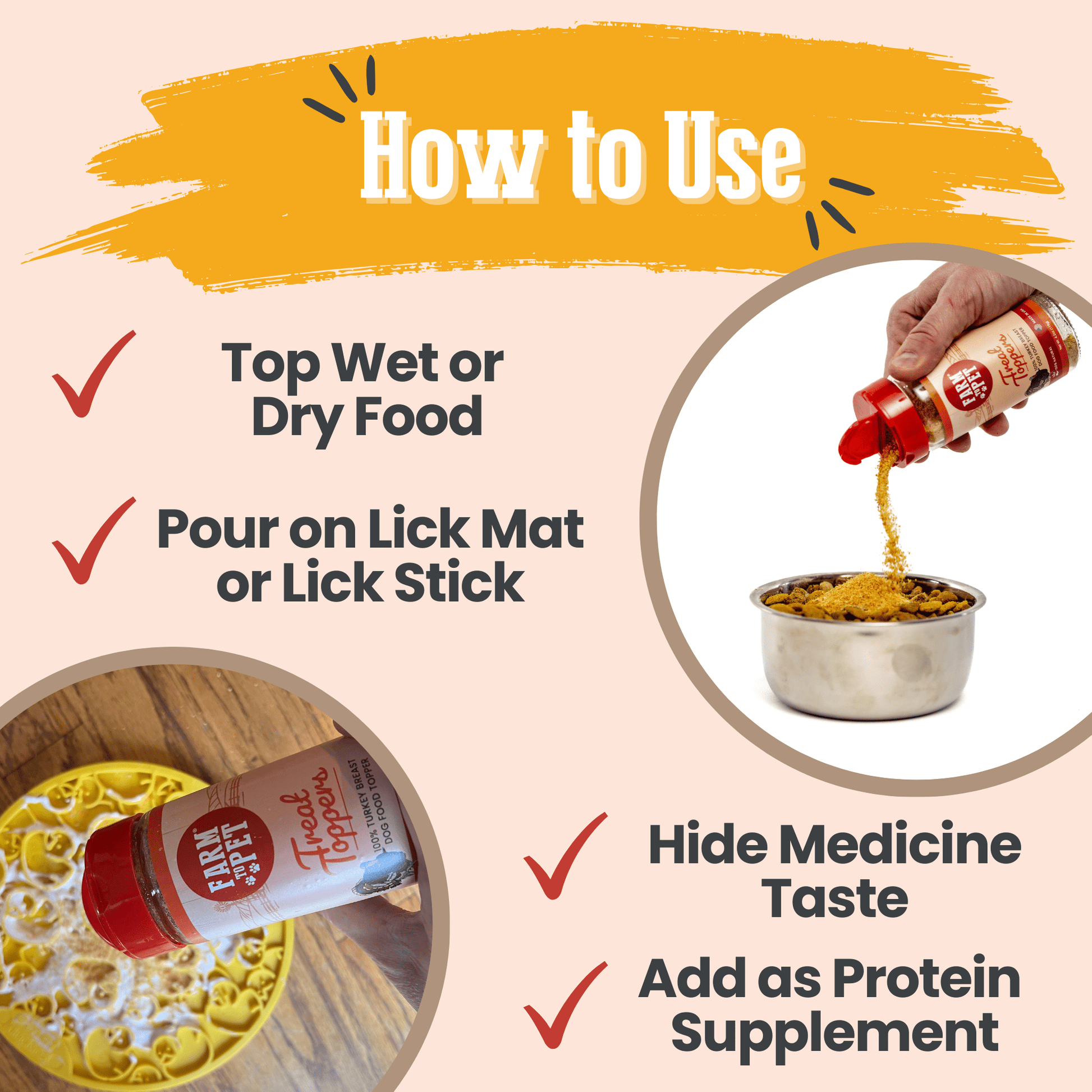 Farm To Pet Turkey Treat Topper – Lean Turkey Dog Topper Turkey Toppers How to Use