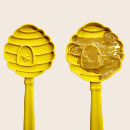 SodaPup Lick Sticks – Lick Stick Interactive Dog Training Toy Yellow Beehive Closeup 2