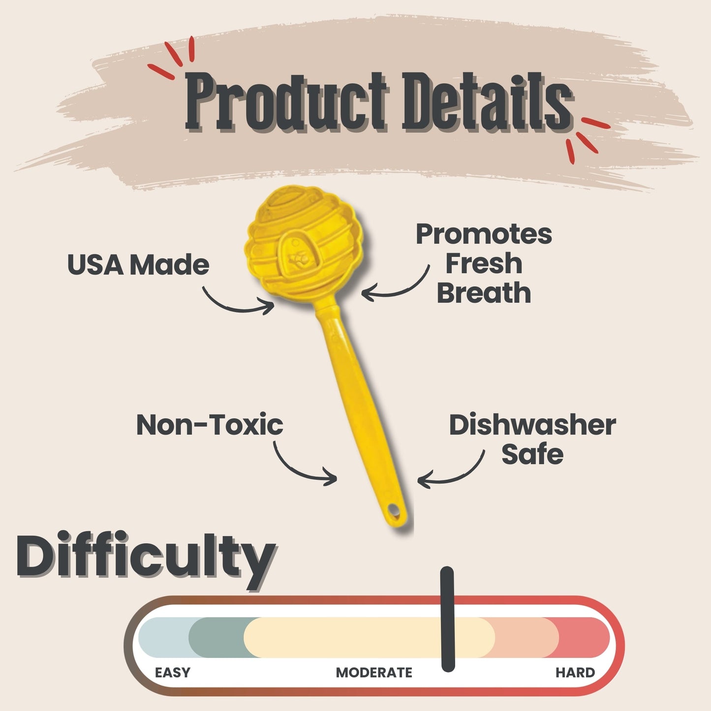 SodaPup Lick Sticks – Lick Stick Yellow Beehive Product Details
