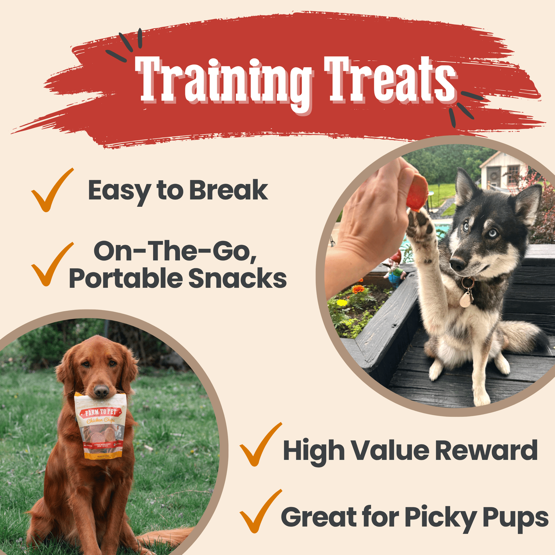 Turkey & Chicken Chip Duo – Nutrient Rich Treats 4oz Chicken and Turkey Treat Duo Combo Chips Training Treats