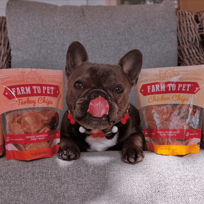 Turkey & Chicken Chip Duo – Nutrient Rich Treats 4oz Chicken and Turkey Treat Duo Combo Chips tongue