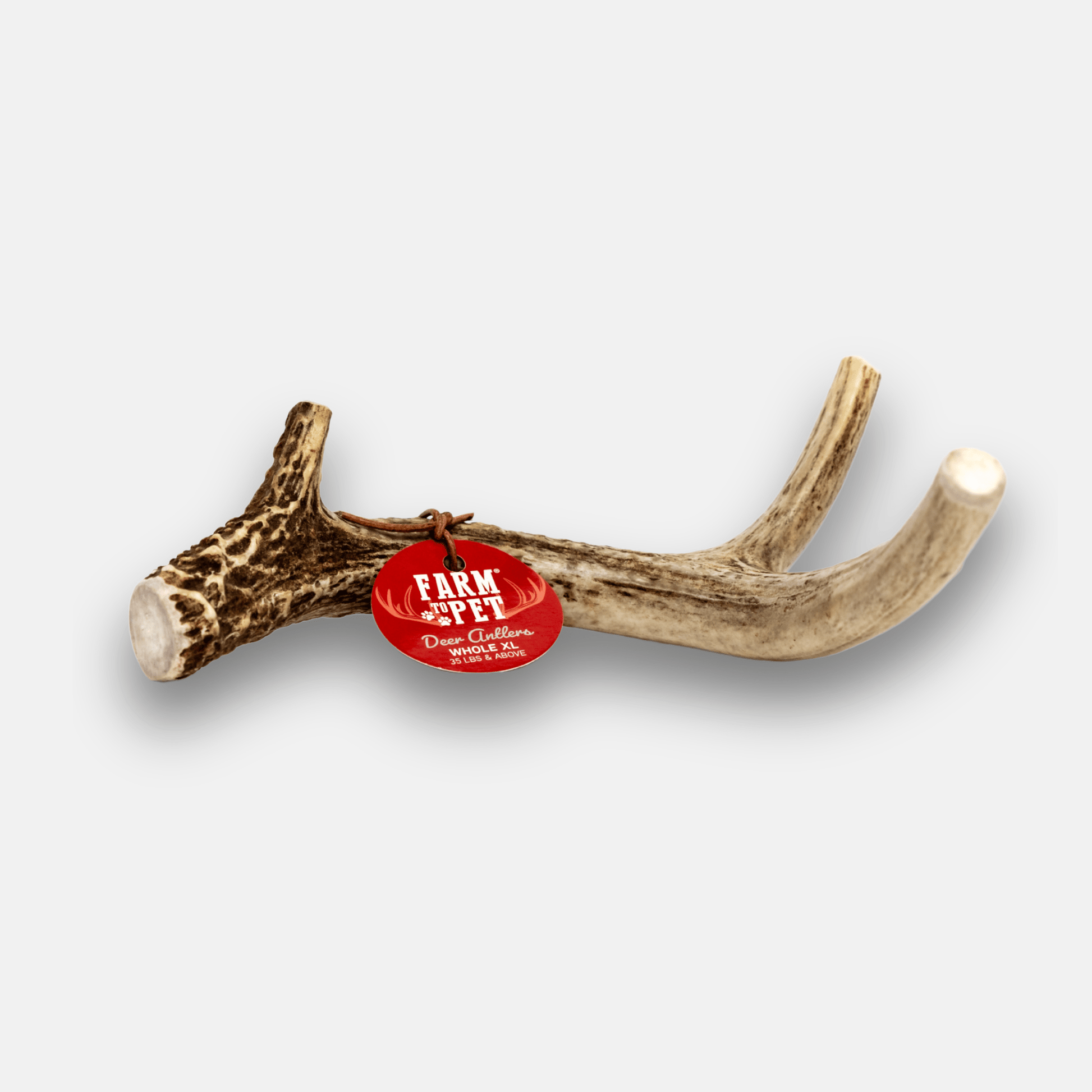 Antler with a red tag labeled 'Farm to Foot' on a white background