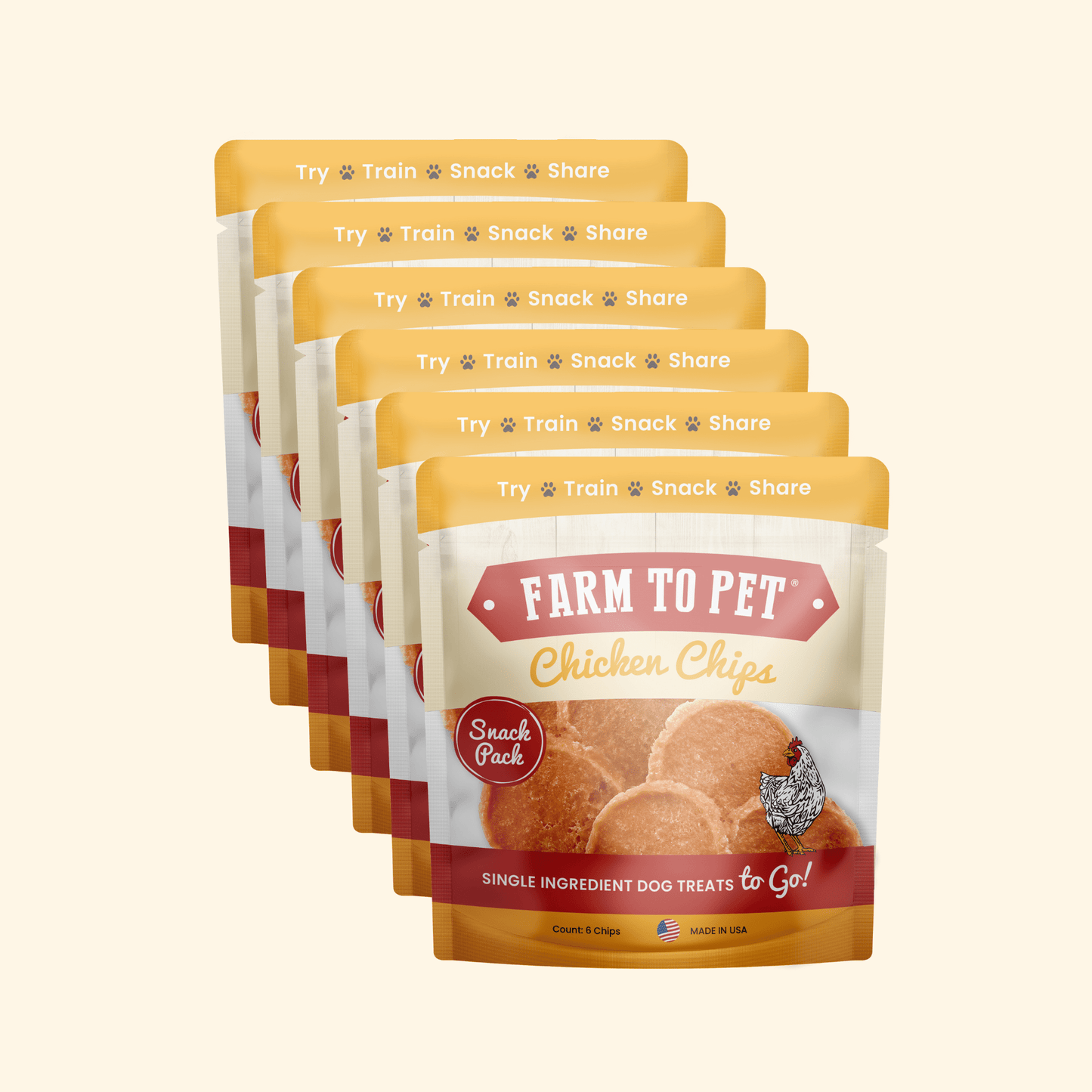 Chicken Chips Snack Packs – Premium Dog Snacks Chicken Chips Snack Pack Six Pack