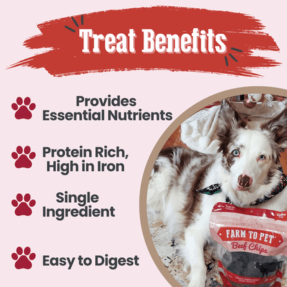 Farm To Pet Beef Chips – Premium Dog Treats 12oz Beef Chips Treat Benefits