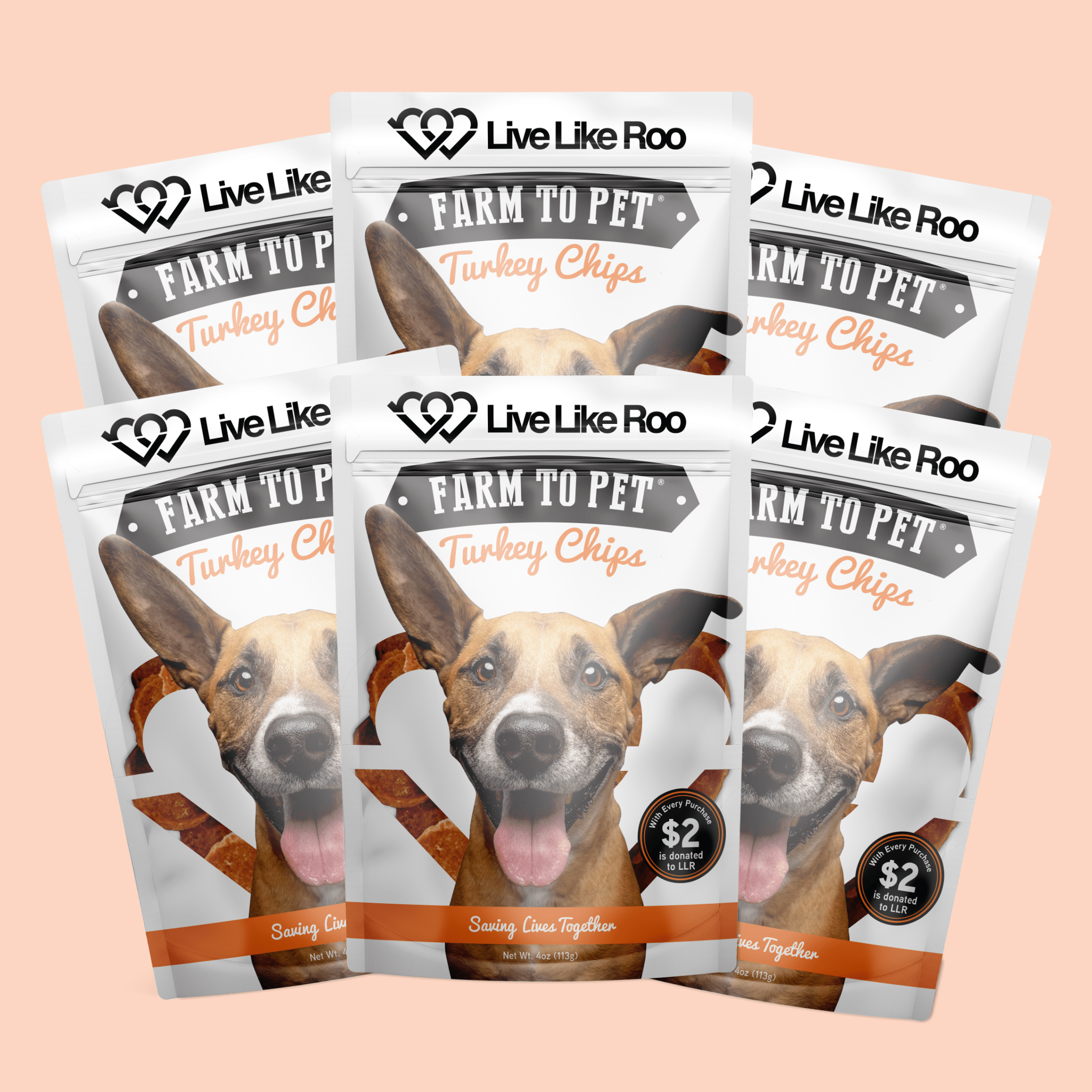 Farm To Pet Live Like Roo Turkey Chips for Dogs – Healthy Single Ingredient Treats | Whisker House - Whisker House