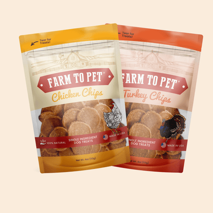 Turkey & Chicken Chip Duo – Premium Dog Treats Poultry Power Chicken Turkey Treat Duo 4oz Front