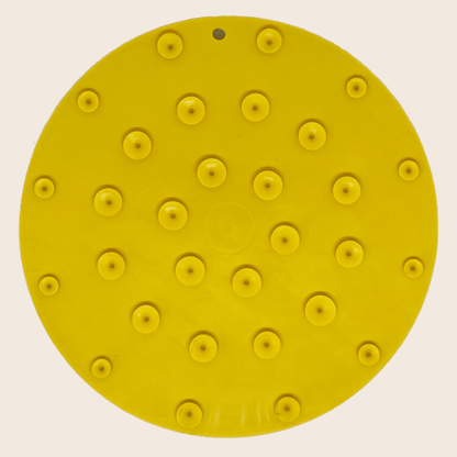 SodaPup Lick Mats with Suction Cups – Round Dog Lick Mats with Suction Cups Yellow Duckies Backview