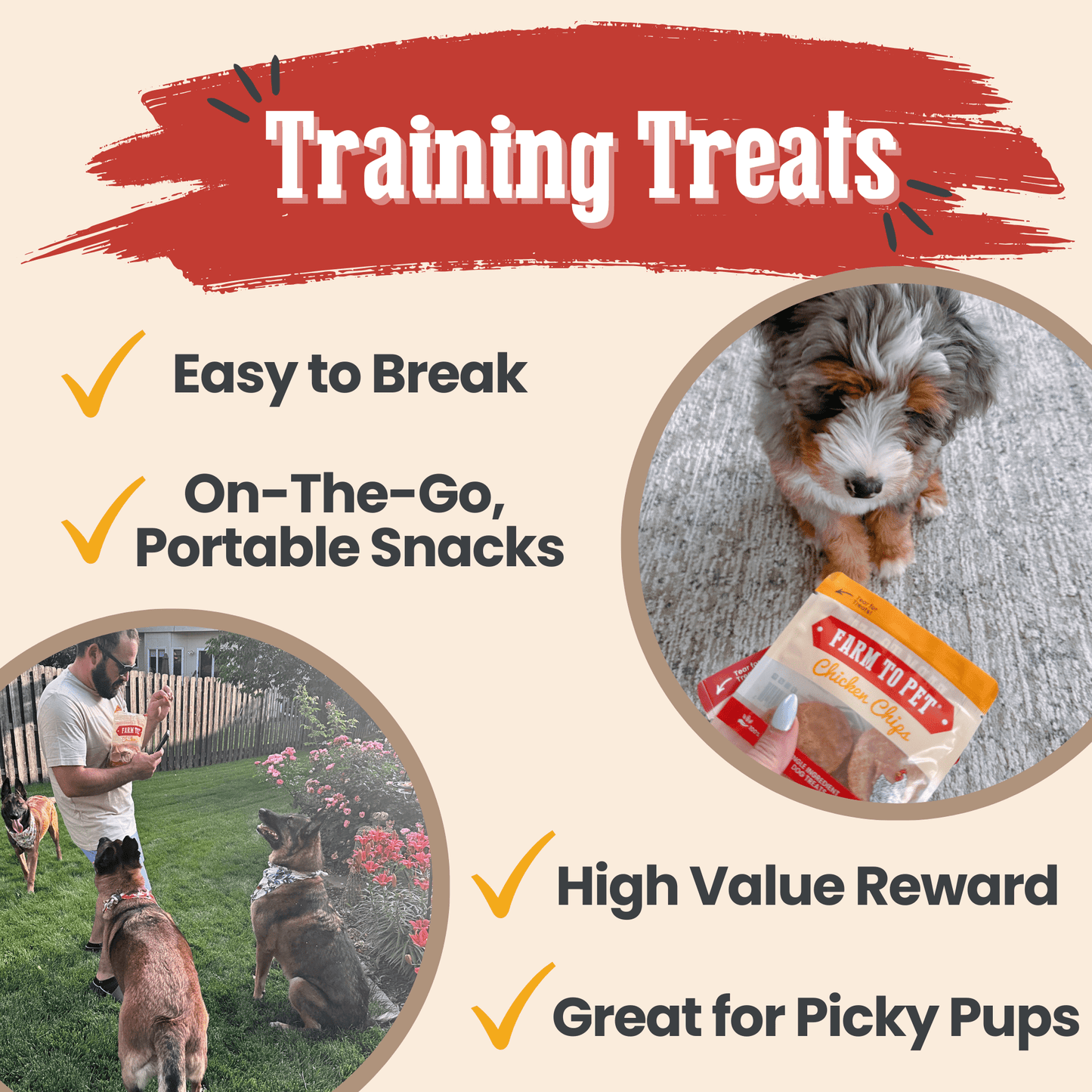 Farm To Pet Snack Pack Sampler – Single Ingredient Dog Treats Snack Pack Dog Treat Sampler Training