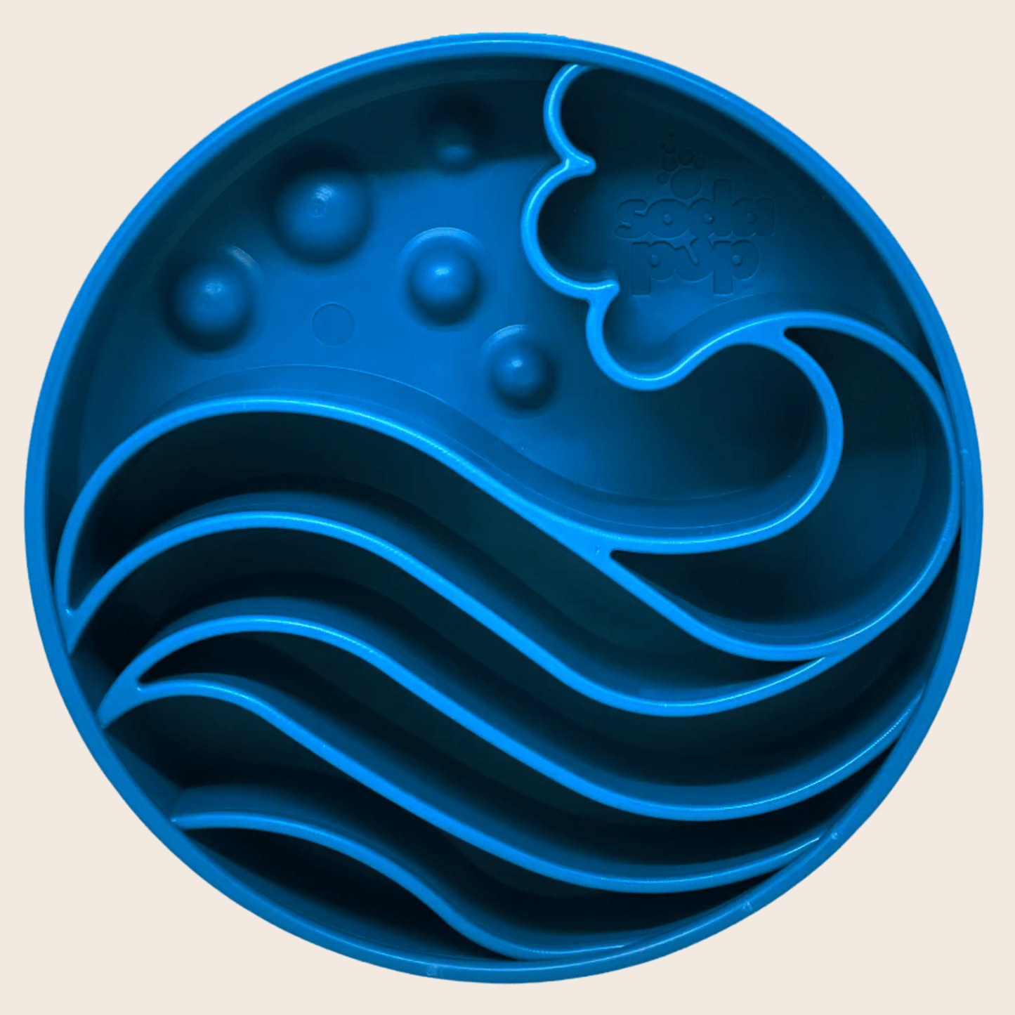 SodaPup Slow Feeder Dog Bowls – Slow Feeder Dog Bowl Blue Wave Closeup