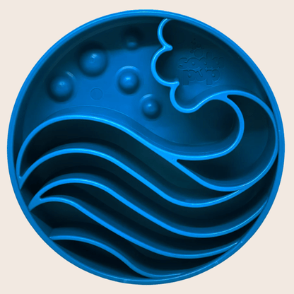 SodaPup Slow Feeder Dog Bowls – Slow Feeder Dog Bowl Blue Wave Closeup