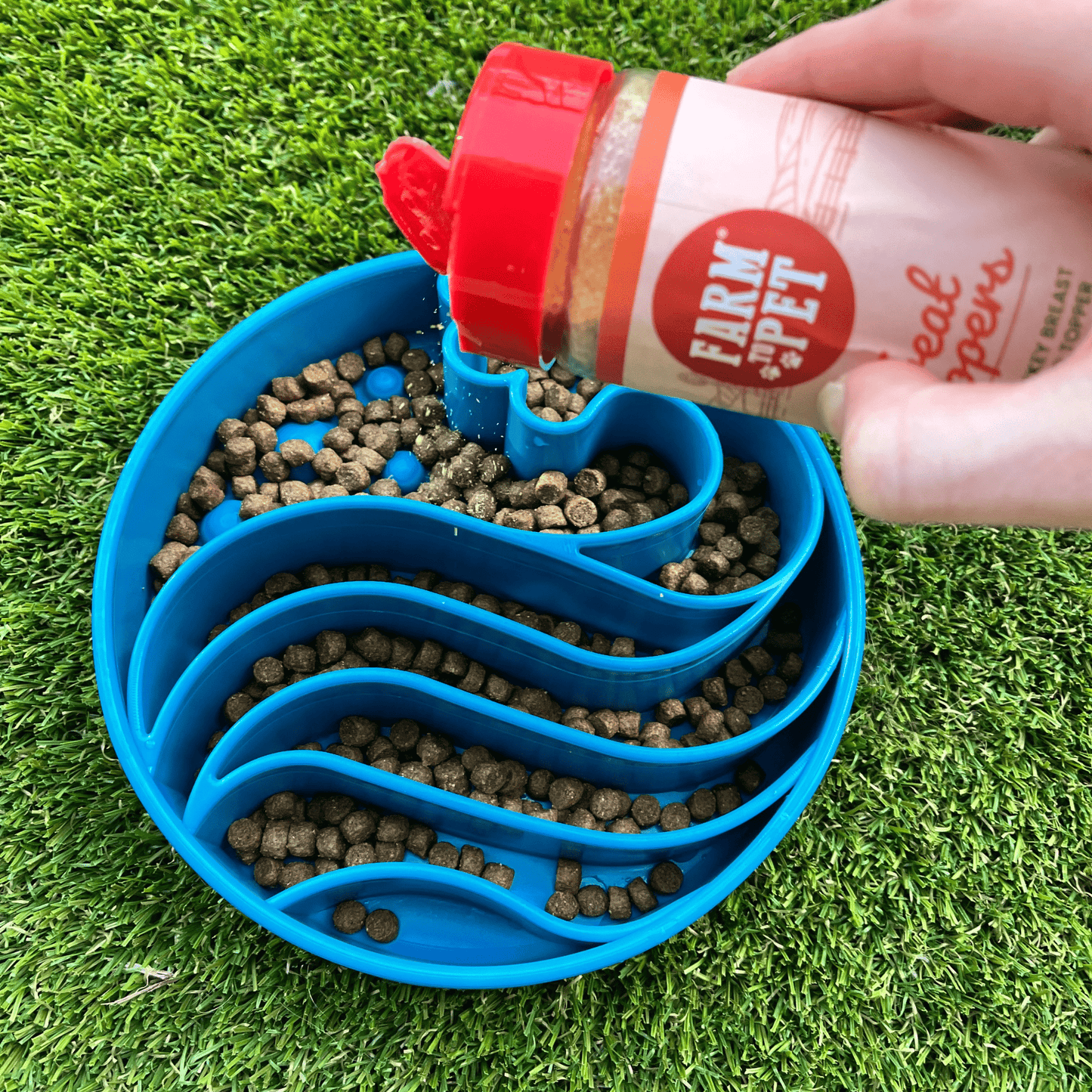 SodaPup Slow Feeder Dog Bowls – Slow Feeder Dog Bowl Blue Wave Treat Topper