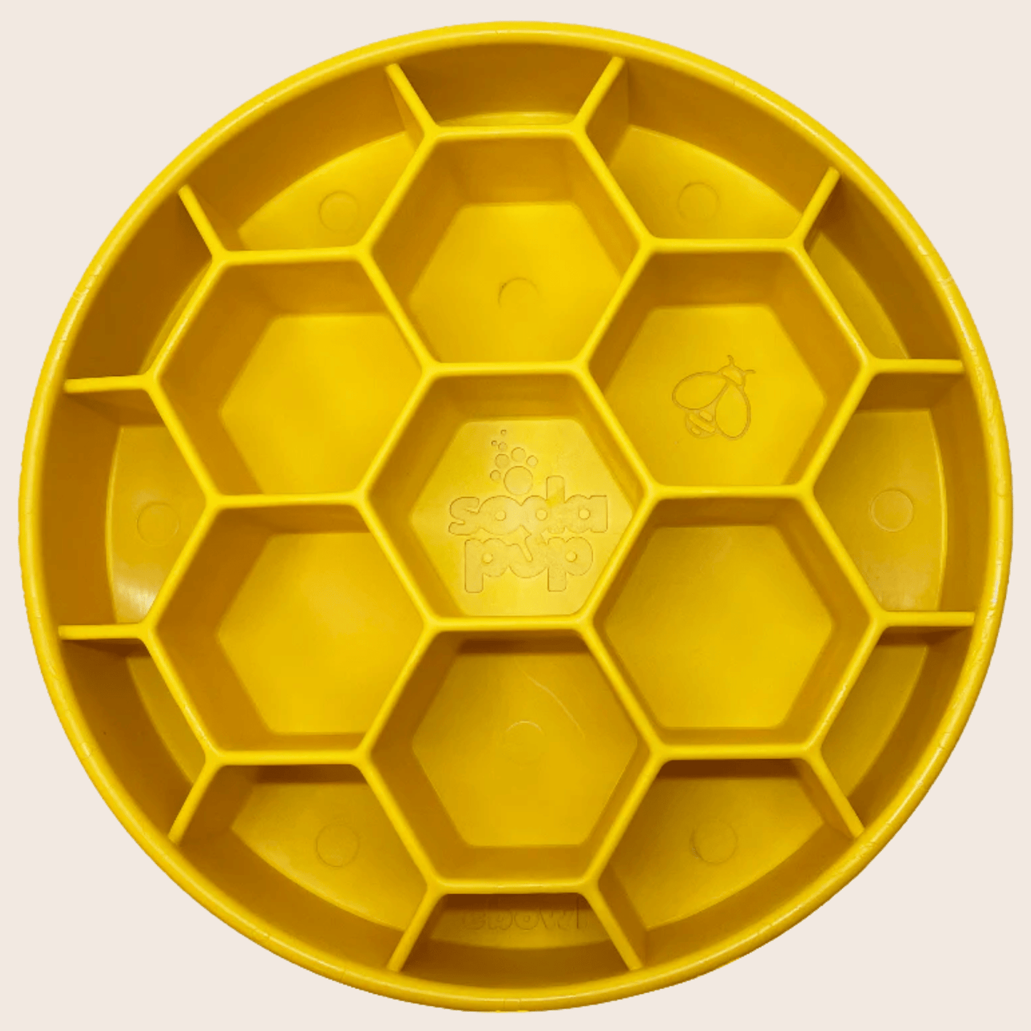 SodaPup Slow Feeder Dog Bowls – Slow Feeder Dog Bowl Yellow Honeycomb Closeup