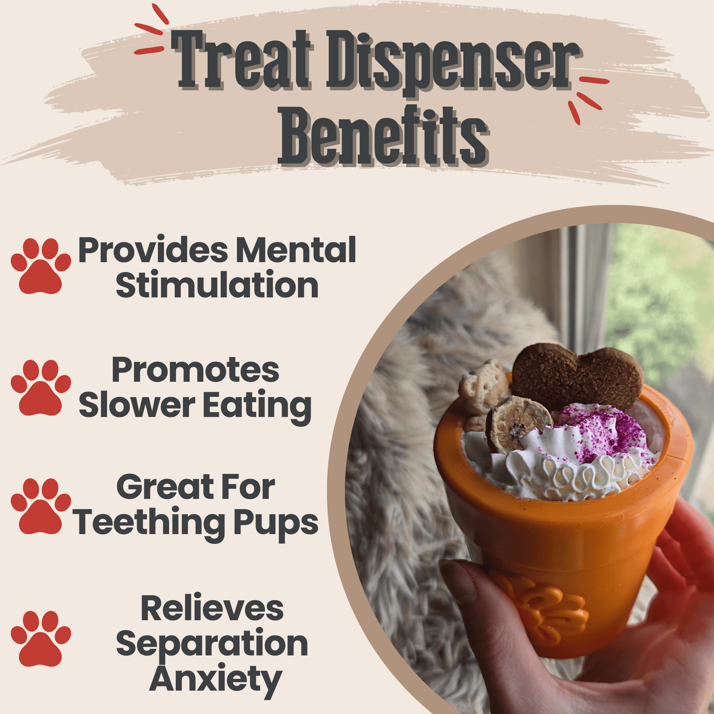 SodaPup Dog Treat Dispenser Toys – Treat Dispenser Orange Flower Pot Benefits