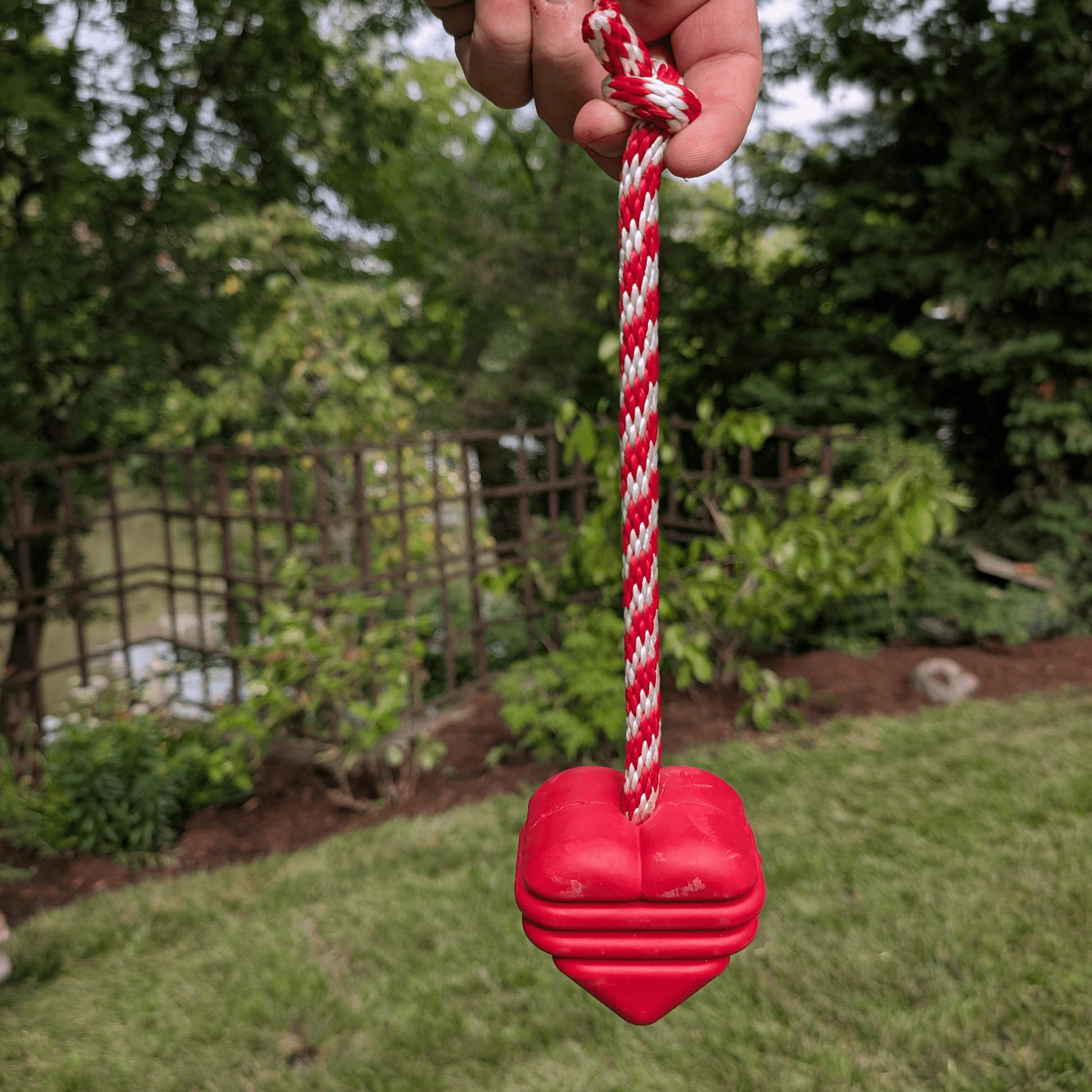 SodaPup Dog Tug Toys – Tug Toy Heart on a String Closeup 2