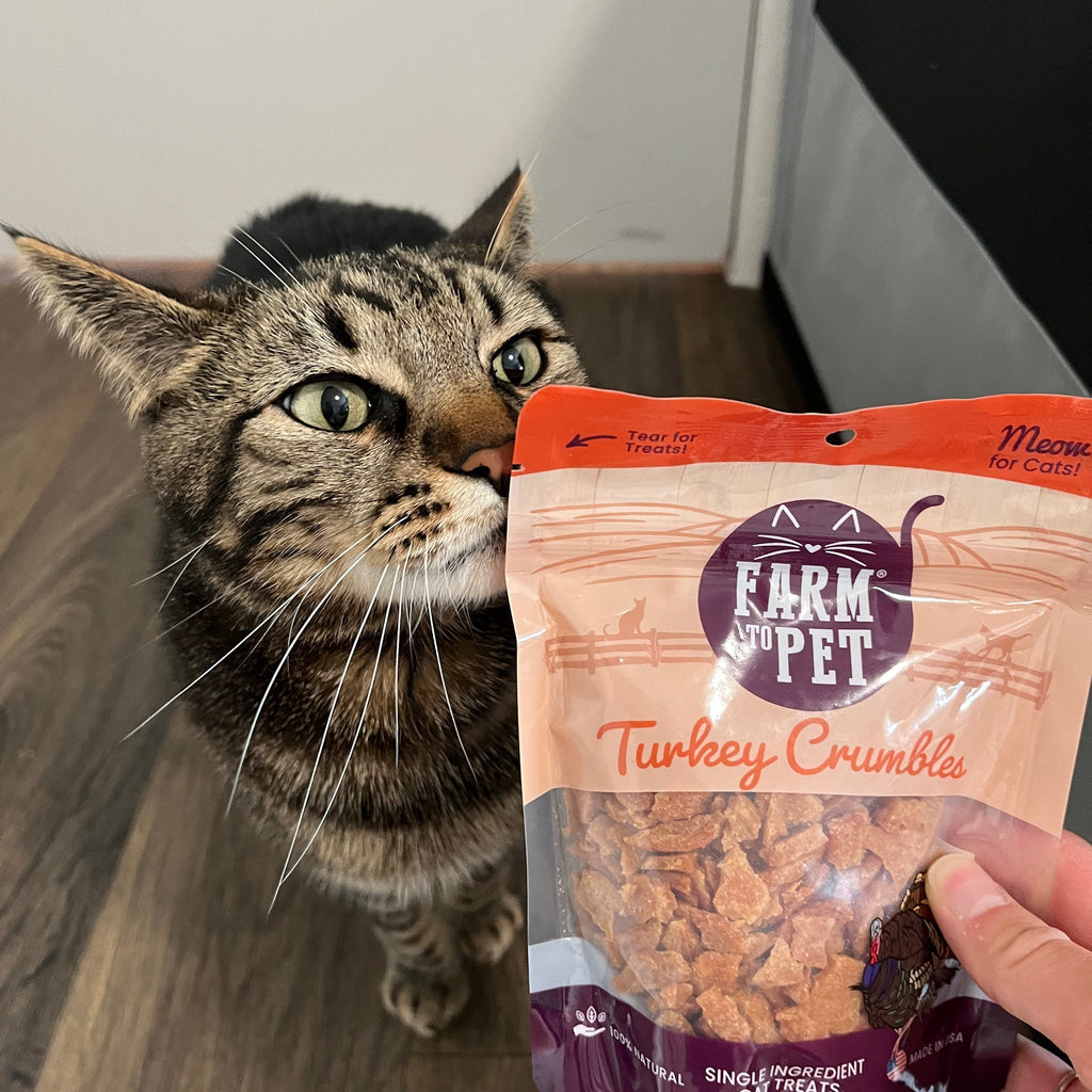 Farm To Pet Turkey Crumbles for Cats | Grain-Free Cat Treats - Whisker House