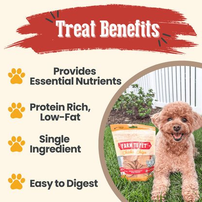 Farm To Pet Chicken Chips – USA Made Dog Treats 4oz Chicken Chips Benefits