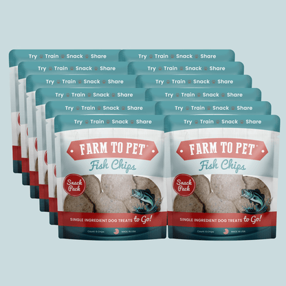 Fish Chips Snack Packs – USA Made Dog Treats Fish Chips Snack Pack Twelve Pack