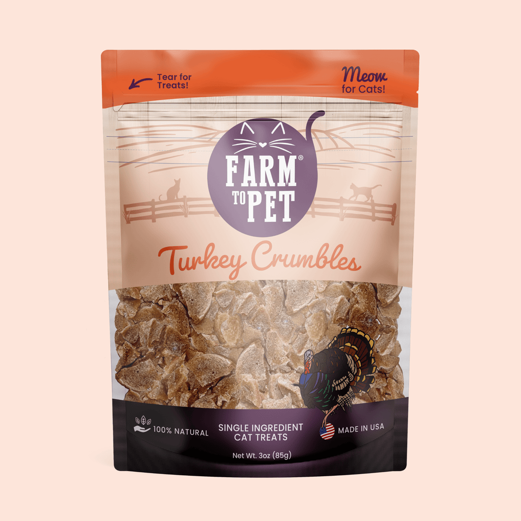 Farm To Pet Turkey Crumbles for Cats | Grain-Free Cat Treats - Whisker House