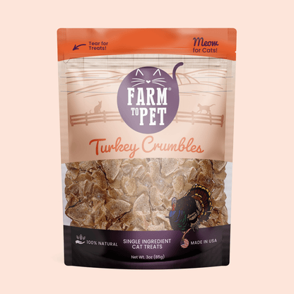 Farm To Pet Turkey Crumbles for Cats | Grain-Free Cat Treats - Whisker House