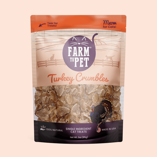 Farm To Pet Turkey Crumbles for Cats | Grain-Free Cat Treats - Whisker House